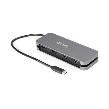 StarTech HB30CM4AB 4-Port USB-C Hub, 4x USB-A, 5Gbps, Bus-Powered, 15W Shared, 2.5cm Cable