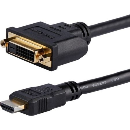 StarTech 8in (20cm) HDMI to DVI Adapter, DVI-D to HDMI (1920x1200p), 10 Pack, HDMI Male to 24 Pin DVI-D Female, Digital Monitor Adapter Cable M/F, HDMI to DVI Display Cord, Black - HDDVIMF8IN10PK