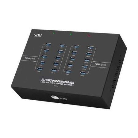 SIIG 20-Port Industrial USB 3.0 Hub with Charging - 200W - ID-US0611-S1