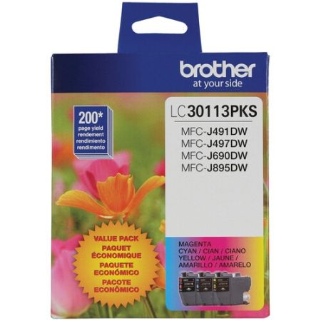 Brother LC30113PKS Standard Yield 3-Color Ink Cartridge Set