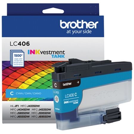 Brother LC406CS INKvestment Tank Standard Yield Cyan Ink Cartridge