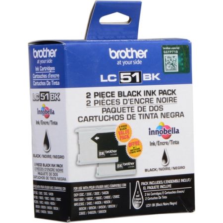 Brother LC512PKS Black Ink Cartridges (2 Pack)