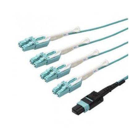 StarTech MPO/MTP to LC Breakout Cable - Plenum-Rated - OM3, 40Gb - Push/Pull-Tab - 10 m (30 ft.) - MPO8LCPL10M