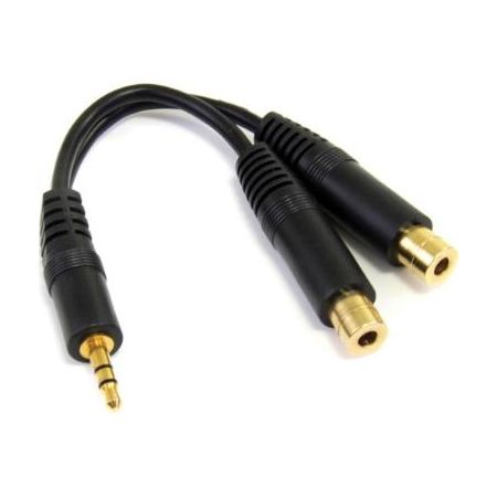 StarTech 3.5mm TRS Male to Dual 3.5mm TRS Female Stereo Splitter Cable (Black, 6