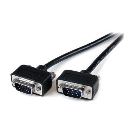 StarTech Low-Profile HD15 Male to Male Thin Coax Monitor VGA Cable (15', Black) - MXT101MMLP15