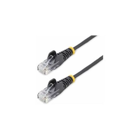 StarTech 1' CAT6 Cable - Black Slim CAT6 Patch Cord - Snagless - LSZH - N6PAT1BKS