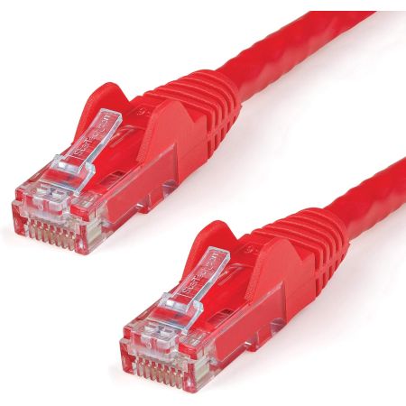 StarTech 12ft CAT6 Ethernet Cable - Red CAT 6 Gigabit Ethernet Wire -650MHz 100W PoE RJ45 UTP Network/Patch Cord Snagless w/Strain Relief Fluke Tested/Wiring is UL Certified/TIA - N6PATCH12RD