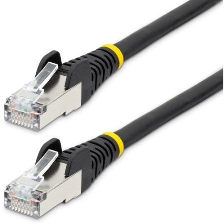 StarTech 10ft CAT6a Ethernet Cable - Black - Low Smoke Zero Halogen (LSZH) - 10GbE 500MHz 100W PoE++ Snagless RJ-45 w/Strain Reliefs S/FTP Network Patch Cord - NLBK-10F-CAT6A-PATCH