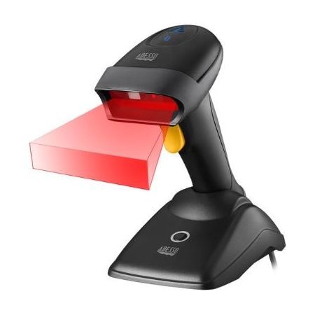 Adesso NuScan 2500TB Bluetooth Spill Resistant Antimicrobial 2D Barcode Scanner with Charging Cradle