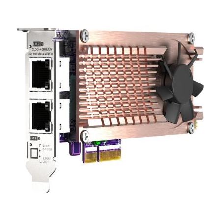 QNAP QM2-2P2G2T Dual M.2 2280 PCIe NVMe SSD & Dual-Port 2.5GbE Expansion Card