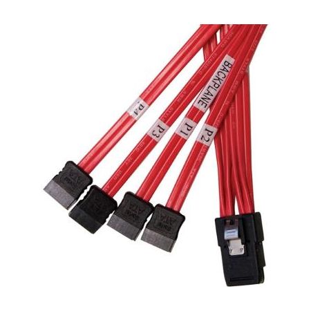 StarTech 39.4' (1m) SFF-8087 SATA/SAS to 4 x SATA/SAS Cable (Red) - SAS8087S4100