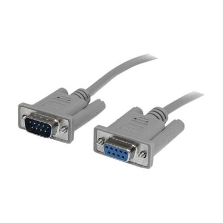 StarTech 10' DB9 RS232 Serial Female to Male Null Modem Cable (Gray) - SCNM9FM