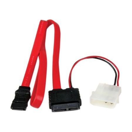 StarTech Slimline SATA to SATA with LP4 Power Cable Adapter (Red, 20