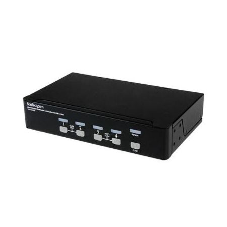 StarTech 4-Port DVI USB KVM Switch with Audio and USB 2.0 Hub (Black) - SV431DVIUA