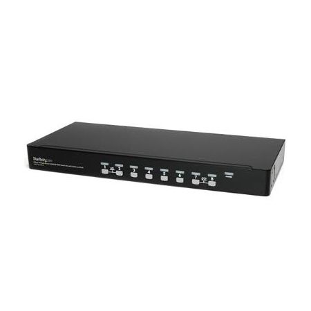 StarTech 8-Port 1U Rackmount USB KVM Switch Kit with OSD and Cables (Black) - SV831DUSBUK