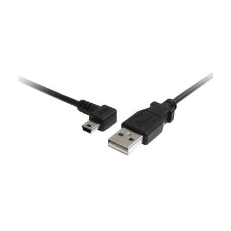 StarTech USB 2.0 Type-A Male to Left-Angle Mini-B Male Cable (6', Black) - USB2HABM6LA