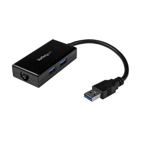 StarTech USB 3.0 to Gigabit Network Adapter with Two-Port USB Hub - USB31000S2H