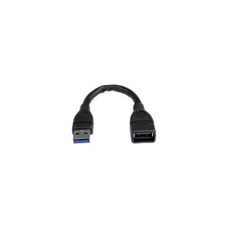 StarTech 6in USB 3.0 Port Saver Cable - A Male to A Female Extension - USB3EXT6INBK