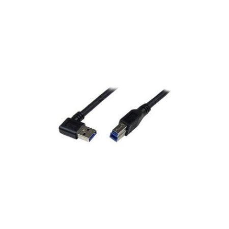 StarTech 1m Black SuperSpeed USB 3.0 Cable - Right Angle A to B - M/M - USB3SAB1MRA