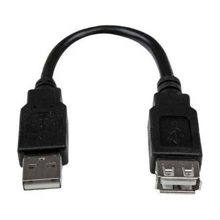 StarTech Male to Female USB 2.0 Extension Adapter Cable A to A (Black, 6