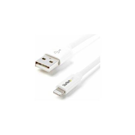 StarTech White Apple 8-pin Lightning to USB Cable for iPhone iPod iPad - USBLT1MW