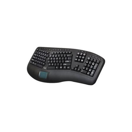 Adesso 2.4 GHz Wireless Ergonomic Keyboard with Integrated Touchpad (Black) - WKB-4500UB