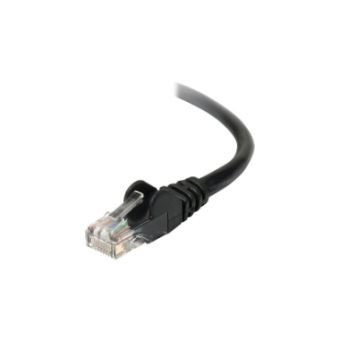 Belkin Cat5e/Cat5 8ft Black Snagless Ethernet Patch Cable, PVC, UTP, 24 AWG, RJ45, M/M, 350MHz, 8' - A3L791-08-BLK-S