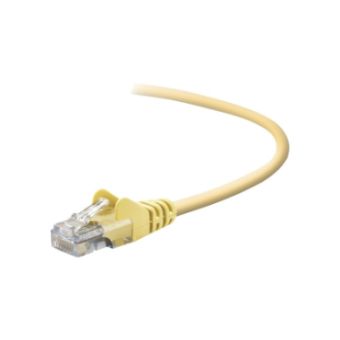 Belkin CAT5E 24AWG 350MHz RJ45 M M UTP Snagless PVC Ethernet Patch Cable, Yellow, 15ft - A3L791-15-YLW-S