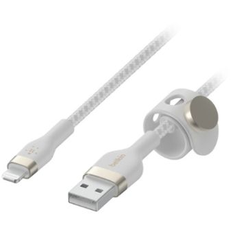 Belkin BoostCharge Pro Flex Lightning to USB-A Cable (6.6, White) - CAA010BT2MWH