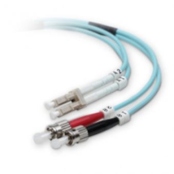 Belkin Fiber Optic Cable; 10GB Aqua Multimode LC/ST Duplex MMF, 50/125 - F2F402L0-10M-G