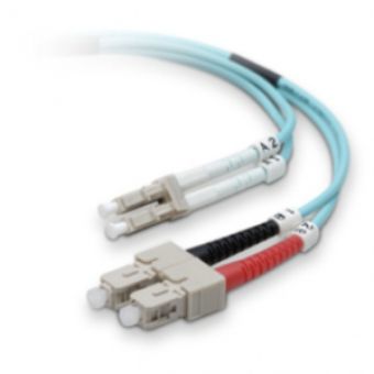 Belkin  10M Fiber Optic Cable: 10Gb Aqua Multimode LC/SC Duplex, 50/125 OM3 - patch cable - 10 m - aqua - F2F402L7-10M-G