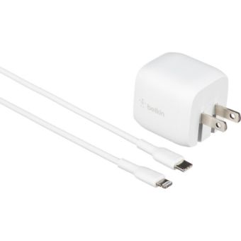 Belkin Boost Charge 30W USB-C GaN Wall Charger + USB-C to Lightning Cable - WCH001DQ1MWH-B5