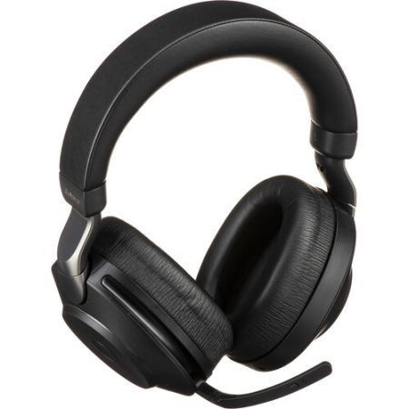 Jabra Evolve2 85 Noise-Canceling Wireless Over-Ear Headset with Stand (Unified Communication, USB Type-A, Black)