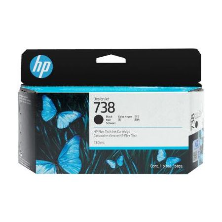 HP 498N4A 738 Designjet Black Ink Cartridge (130mL)