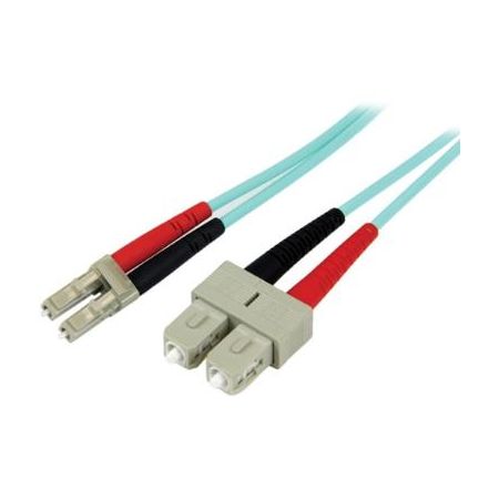 StarTech 3.3' (1m) 10 Gb Multimode 50/125 Duplex LSZH Fiber Patch Cable LC - SC - A50FBLCSC1