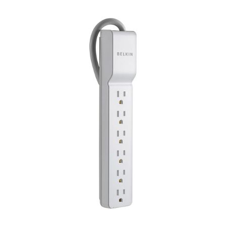 Belkin  BE106001-06R 6-Outlet Surge Protector (White) - BE106001-06R