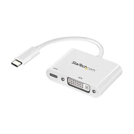 StarTech USB Type-C to DVI-I Adapter with Power Delivery (White) - CDP2DVIUCPW