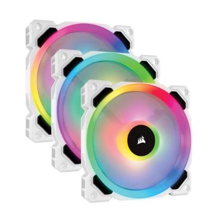 Corsair CO-9050092-WW 120mm LL120 RGB Dual Light Loop PWM Case Fan (White, 3-Pack)