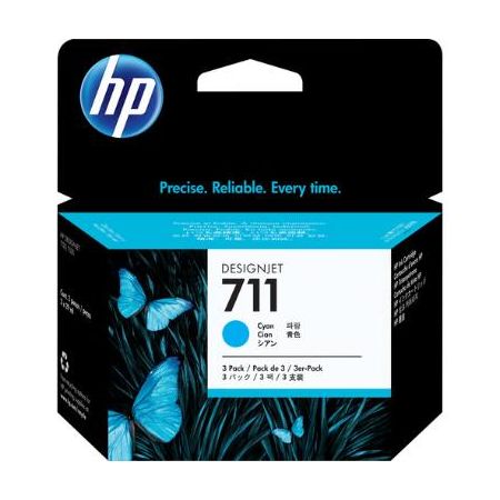 HP CZ134A 711 Cyan Ink Cartridge (29mL, 3-Pack)