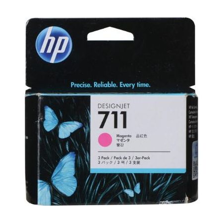 HP CZ135A 711 Magenta Ink Cartridge (29mL, 3-Pack)