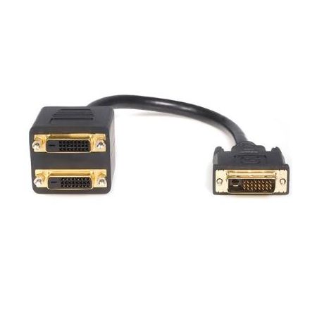 StarTech DVI-D Male to Dual DVI-D Female Video Splitter Cable (1', Black) - DVISPL1DD