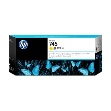 HP F9K02A 745 DesignJet High-Capacity Yellow Ink Cartridge (300mL)