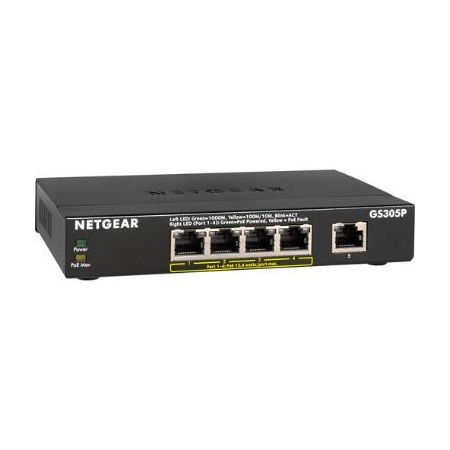 Netgear GS305Pv2 5-Port Gigabit PoE+ Compliant Unmanaged Switch