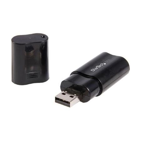 StarTech USB Stereo Audio Adapter External Sound Card (Black) - ICUSBAUDIOB