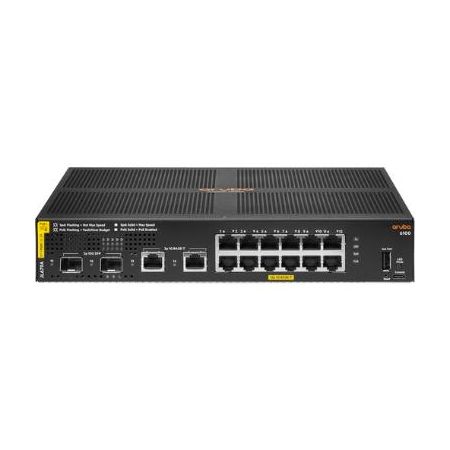 Aruba JL679A 6100 12-Port PoE+ Compliant Gigabit Managed Network Switch with SFP+