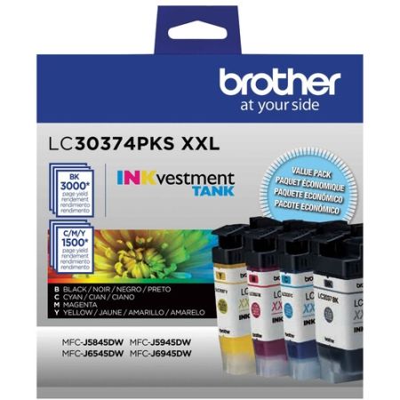 Brother LC30374PKS INK vestment Tank Super High-Yield Color Ink Set