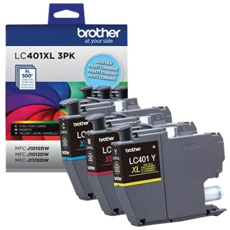 Brother LC401XL3PKS High-Yield 3-Color Ink Cartridge Set