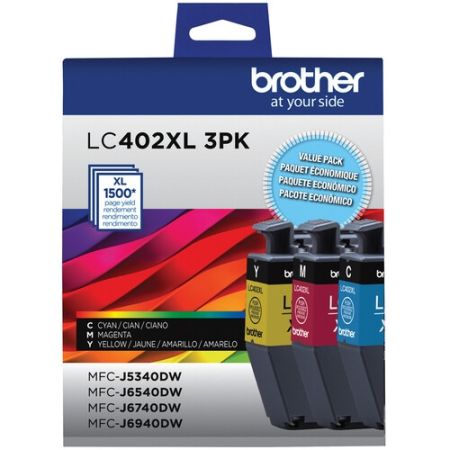 Brother LC402XL3PKS Genuine INK Vestment Tank High-Yield Color Ink Cartridge Set