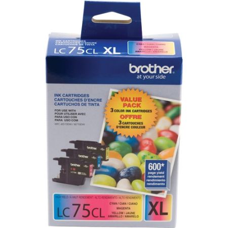 Brother LC753PKS Innobella High Yield XL LC75 Color Ink Cartridge 3-Pack