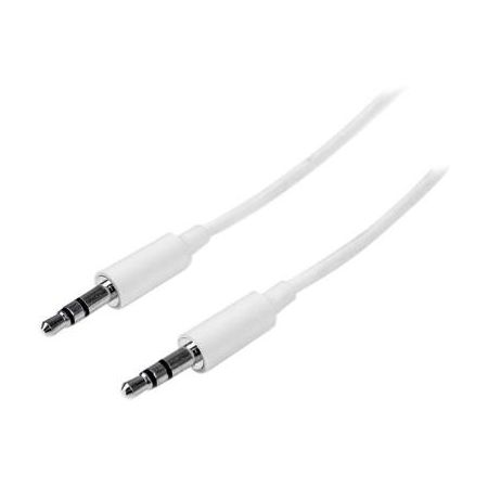 StarTech MU1MMMSWH Slim 3.5mm Stereo Audio Cable (3.3', White) - MU1MMMSWH